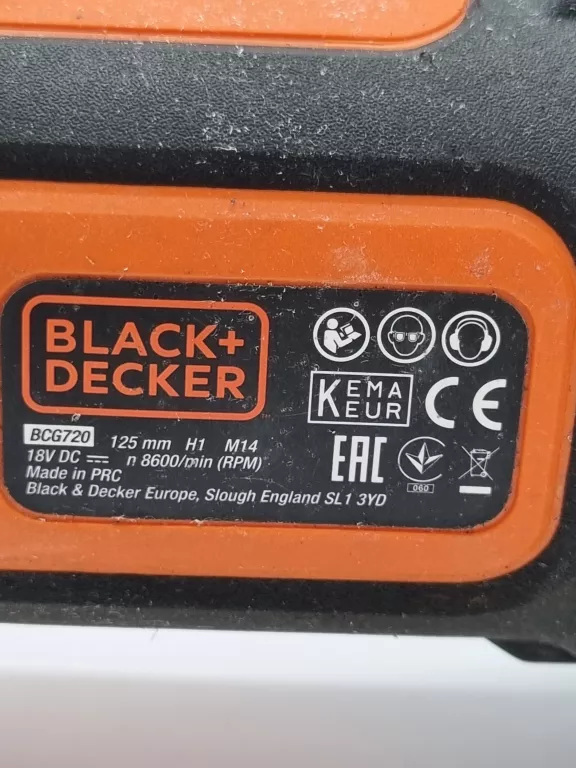 SZLIFIERKA KĄTOWA 125MM BLACK+DECKER 18V BCG720