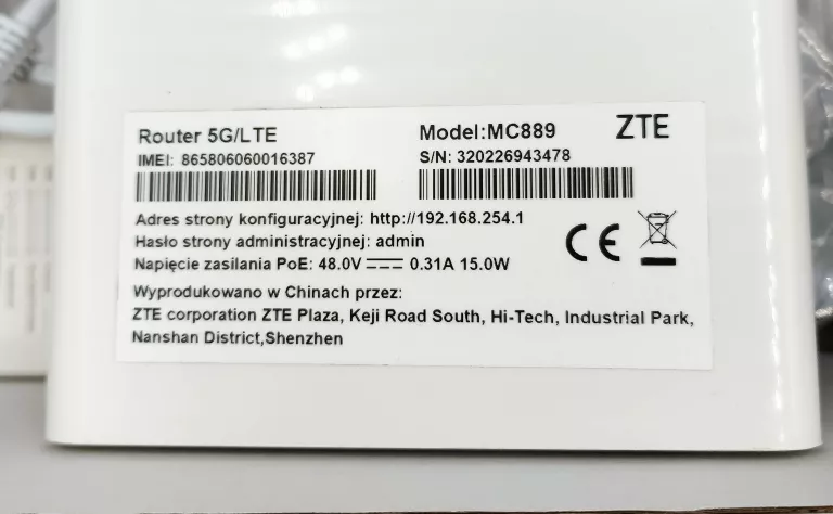 MODEM ZTE MC889 5G+ROUTER ZTE T3000
