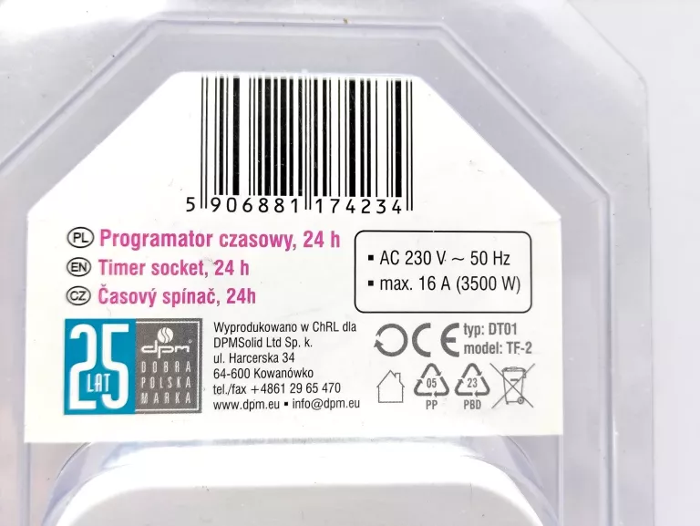 PROGRAMATOR CZASOWY DPM DT01 GNIAZDKO