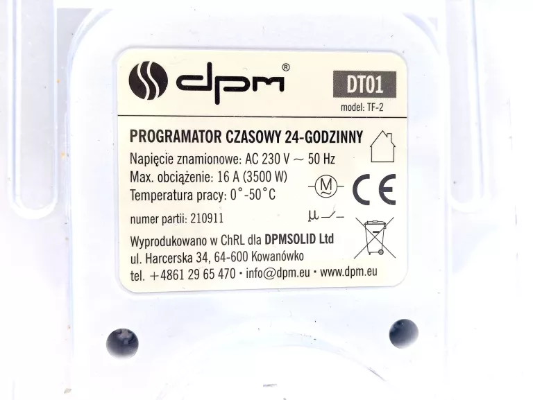 PROGRAMATOR CZASOWY DPM DT01 GNIAZDKO