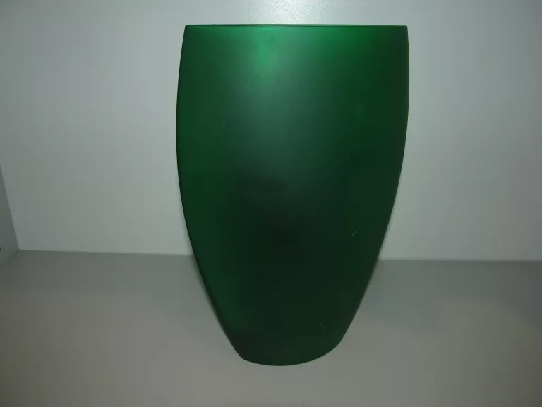 CIEKAWY ZIELONY WAZON 30 CM HUTA SZKŁA KROSNO