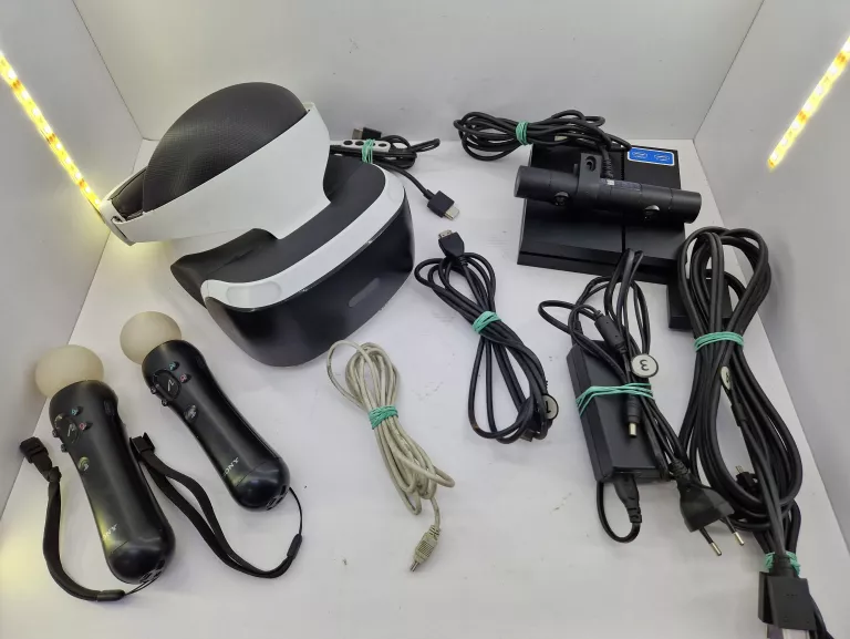 OKULARY VR DO PS4 + 2 RÓŻDZKI + OKABLOWANIE