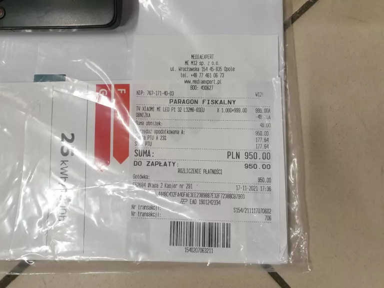 TELEWIZOR XIAOMI MI L32M6-6AEU SMART TV USZKODZONA MATRYCA