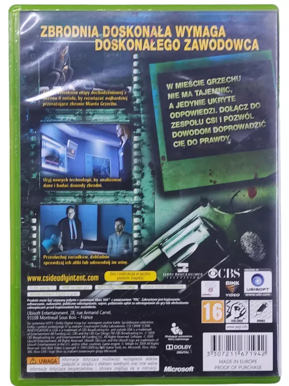 GRA XBOX 360 CSI: MORDERCZE ZAMIARY
