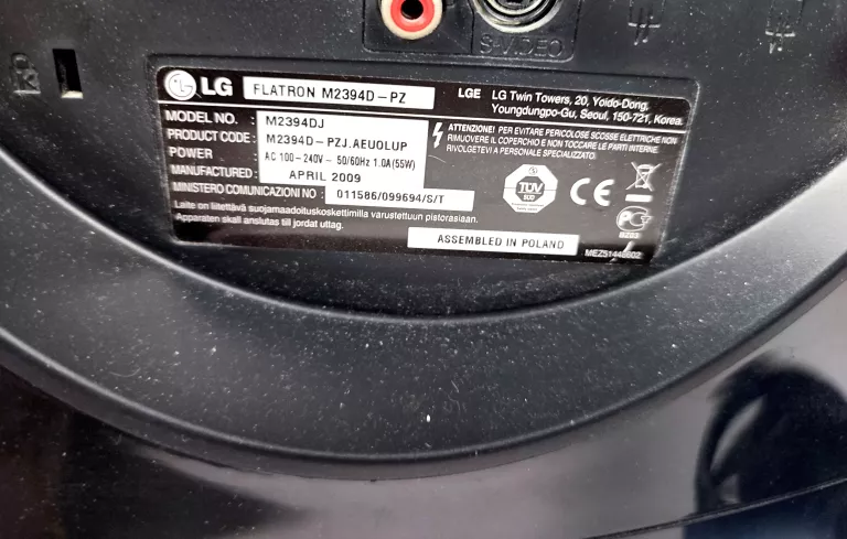 TELEWIZOR LG FLATRON M2394D - PZ
