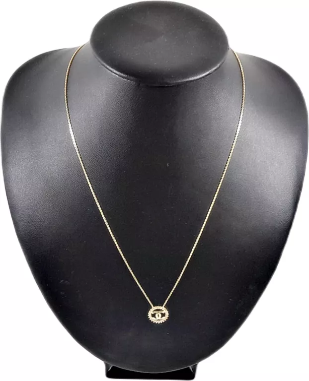 ZŁOTY NASZYJNIK LOGO CHANEL 585 2,57G CYRKONIA