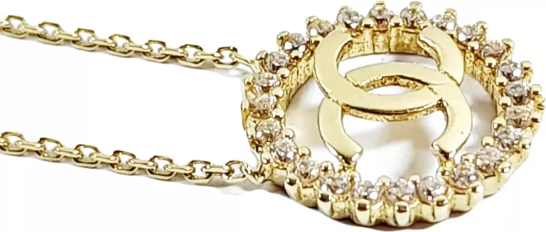 ZŁOTY NASZYJNIK LOGO CHANEL 585 2,57G CYRKONIA
