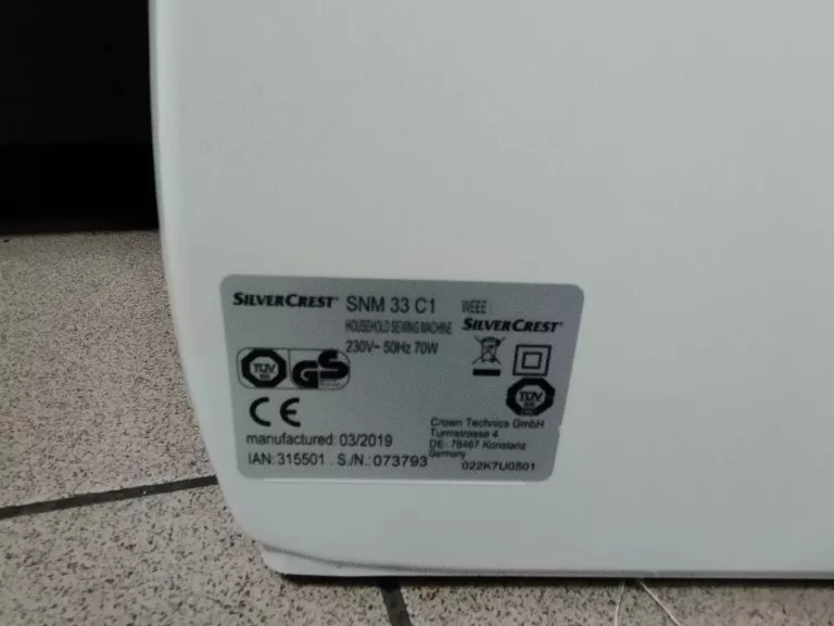 MASZYNA DO SZYCIA SILVERCREST SNM 33 C1 Maszyny do szycia Loombard.pl