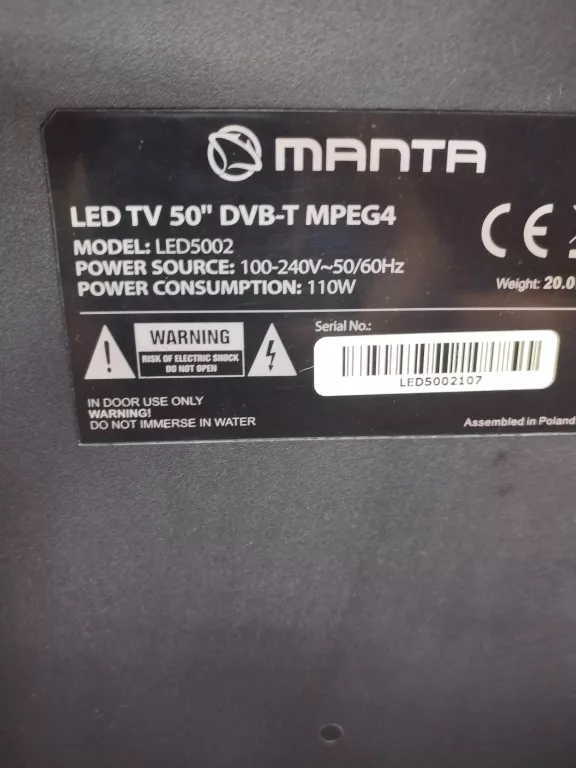 TELEWIZOR MANTA LED5002 50"
