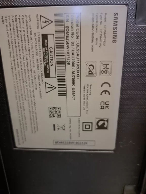 TELEWIZOR SAMSUNG UE55AU7192UXXH 55 CALI
