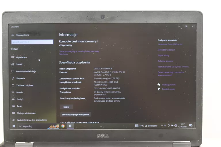 LAPTOP DELL LATITUDE 5480 I5 8/240