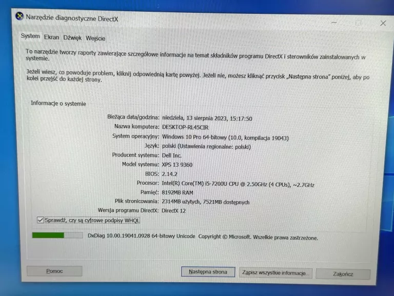 DELL XPS 13 9360 I5-7200U/8GBRAM/256GB SSD