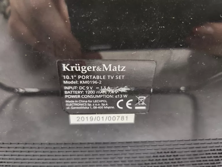 TELEWIZOR LCD KRUGER&MATZ KM0196-2 10,1"