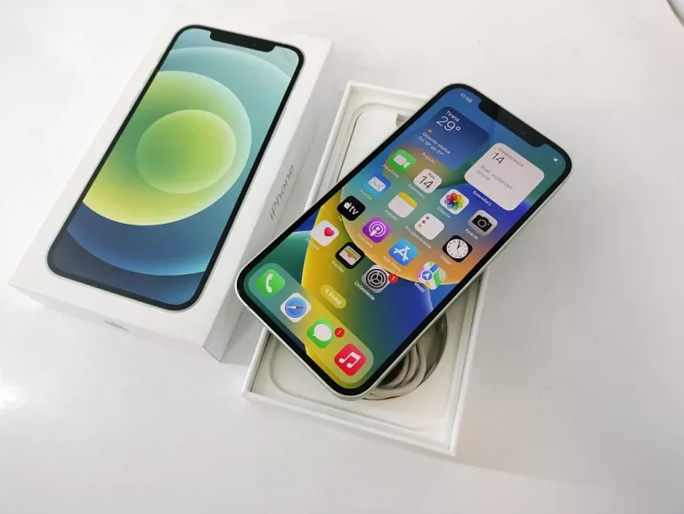 APPLE IPHONE 12 128GB 87% ZIELONY KOMPLET