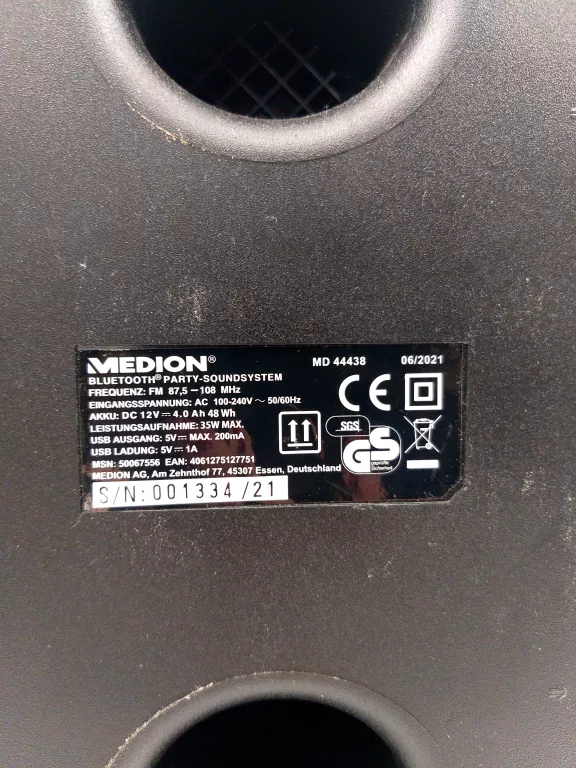 GŁOŚNIK MEDION MD 44438 BT
