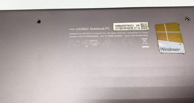 LAPTOP ASUS UX360C M3-7Y30 8GB RAM 500 GB SSD