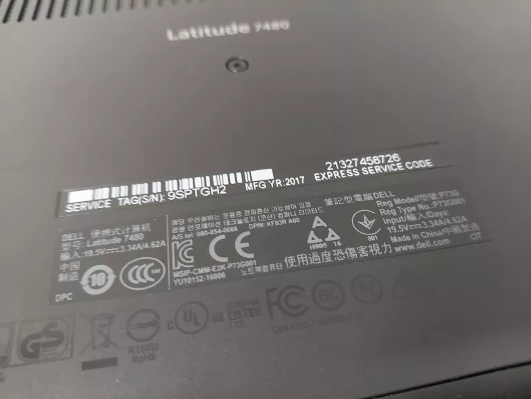 LAPTOP DELL LATITUDE 7480/I5-6300U/RAM16 GB237 GB