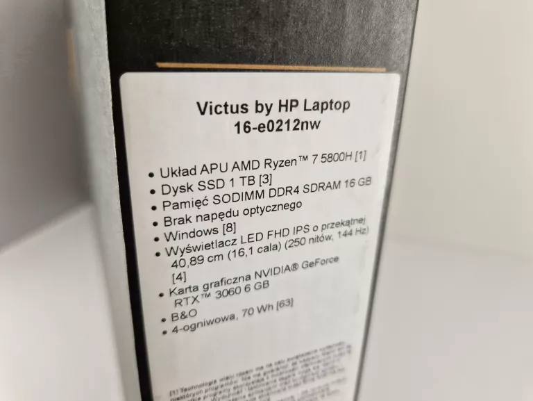 LAPTOP HP VICTUS 16-E0212NW GWARANCJA