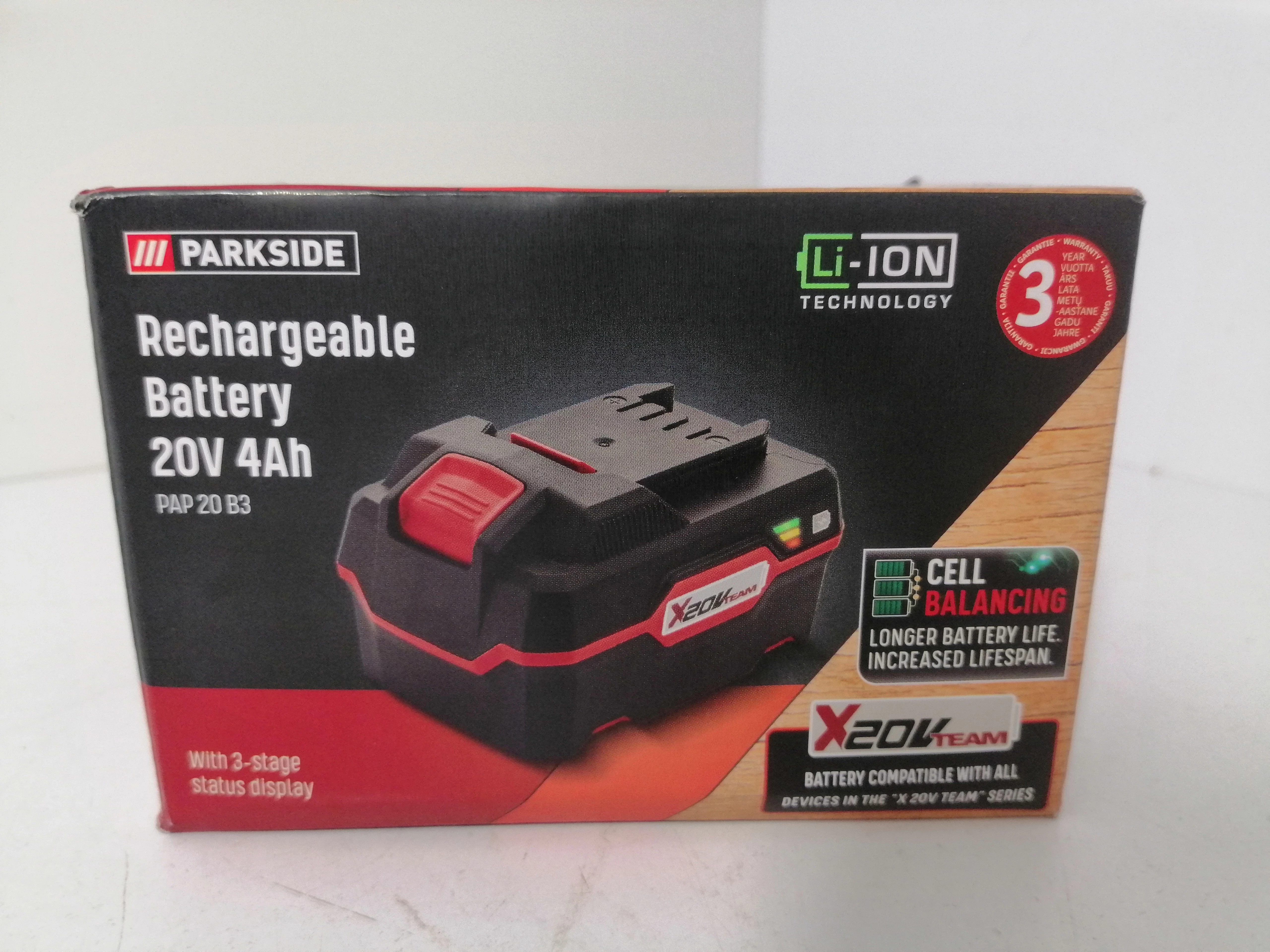 PARKSIDE® Batterie PAP 20 B3, 4 Ah, 20 V