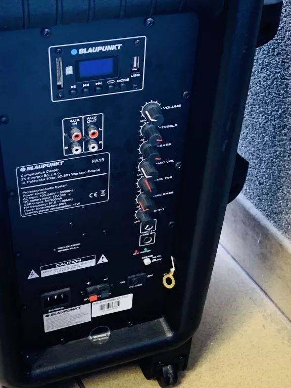 GŁOŚNIK PRZENOŚNY BLAUPUNKT PA15 KARAOKE