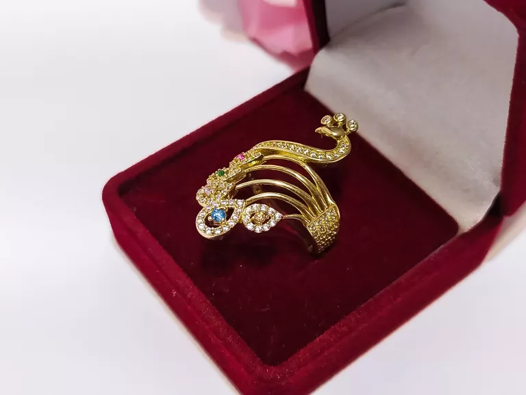 PIĘKNY ZŁOTY PIERŚCIONEK PAW PR.585 3,24G R14