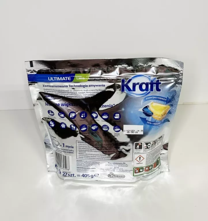 TABLETKI DO ZMYWARKI KRAFT ULTIMATE LIME 27 SZTUK