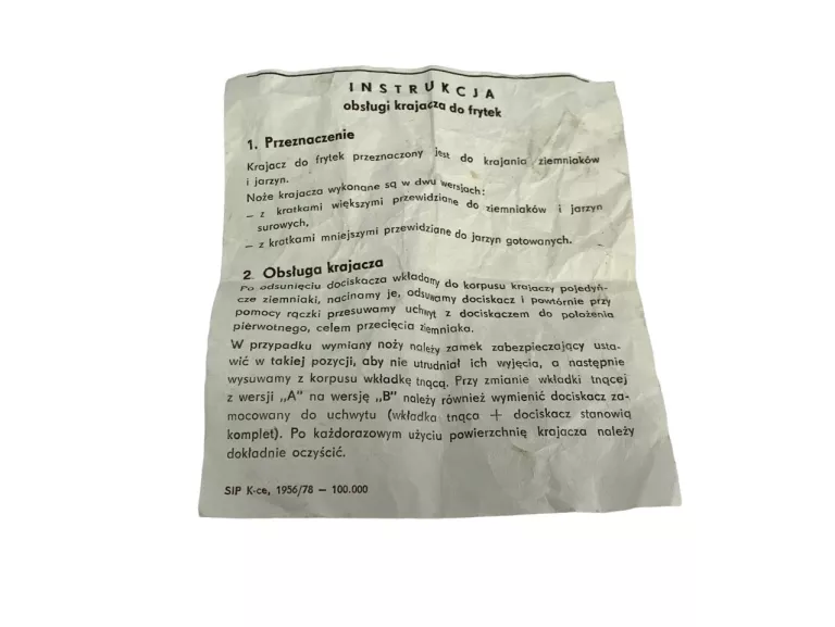 MASZYNKA DO FRYTEK KRAJALNICA DO KROJENIA FRYTEK