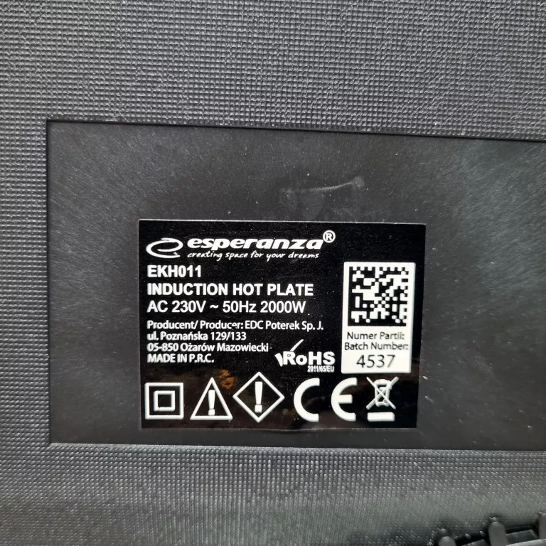 KUCHENKA PŁYTA INDUKCYJNA ELEKTRYCZNA 2000W TIMER