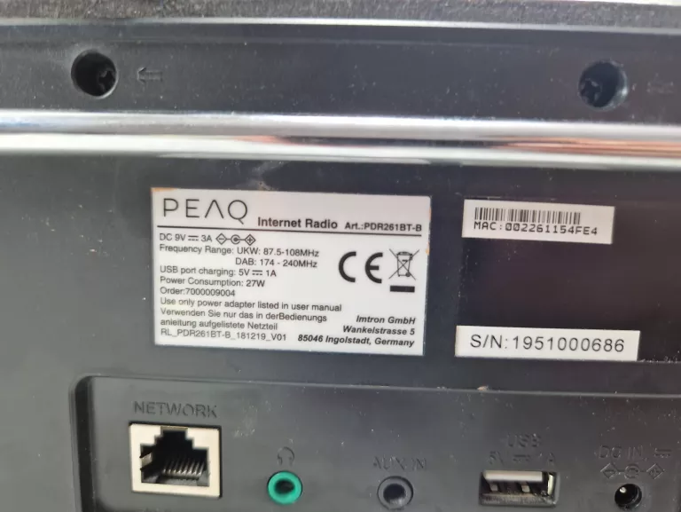RADIO INTERNETOWE PEAQ PDR261BT-B