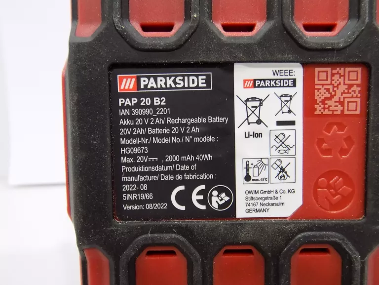 WKRĘTARKA PARKSIDE PERFORMANCE PABSP 20 LI C3