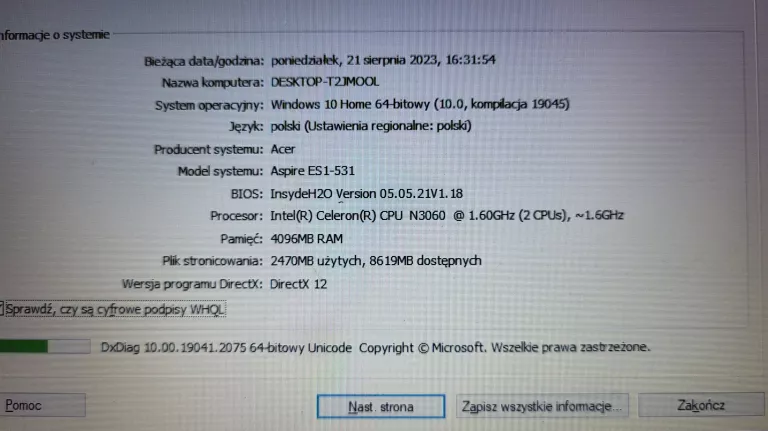 LAPTOP ACER ES 15 ES1-531-C5UL