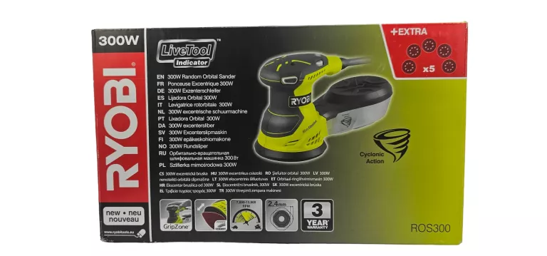 SZLIFIERKA MIMOŚRODOWA RYOBI ROS300 300W