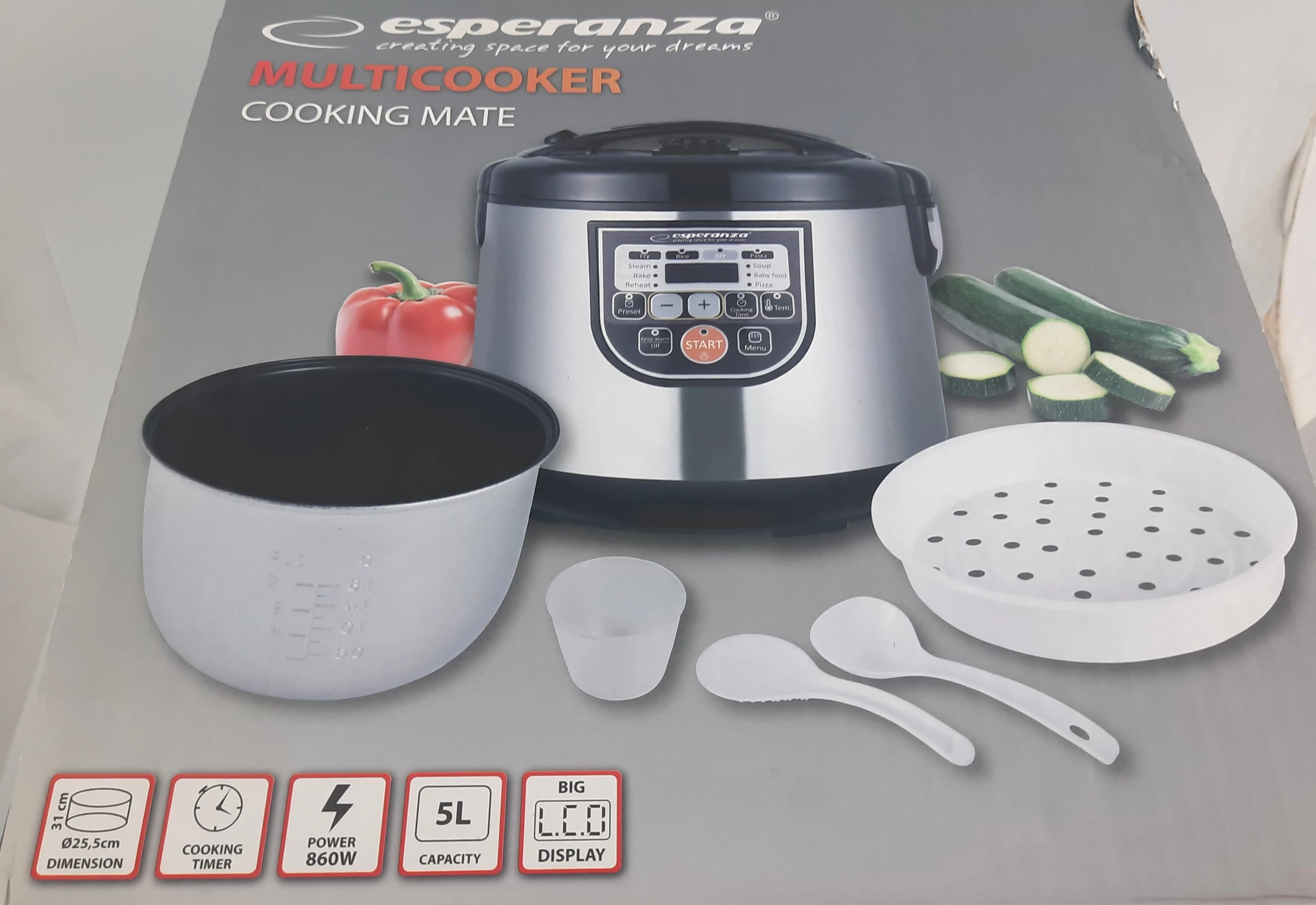MULTICOOKER ESPERANZA EKG011 860W JAK NOWY! Multicookery i garnki
