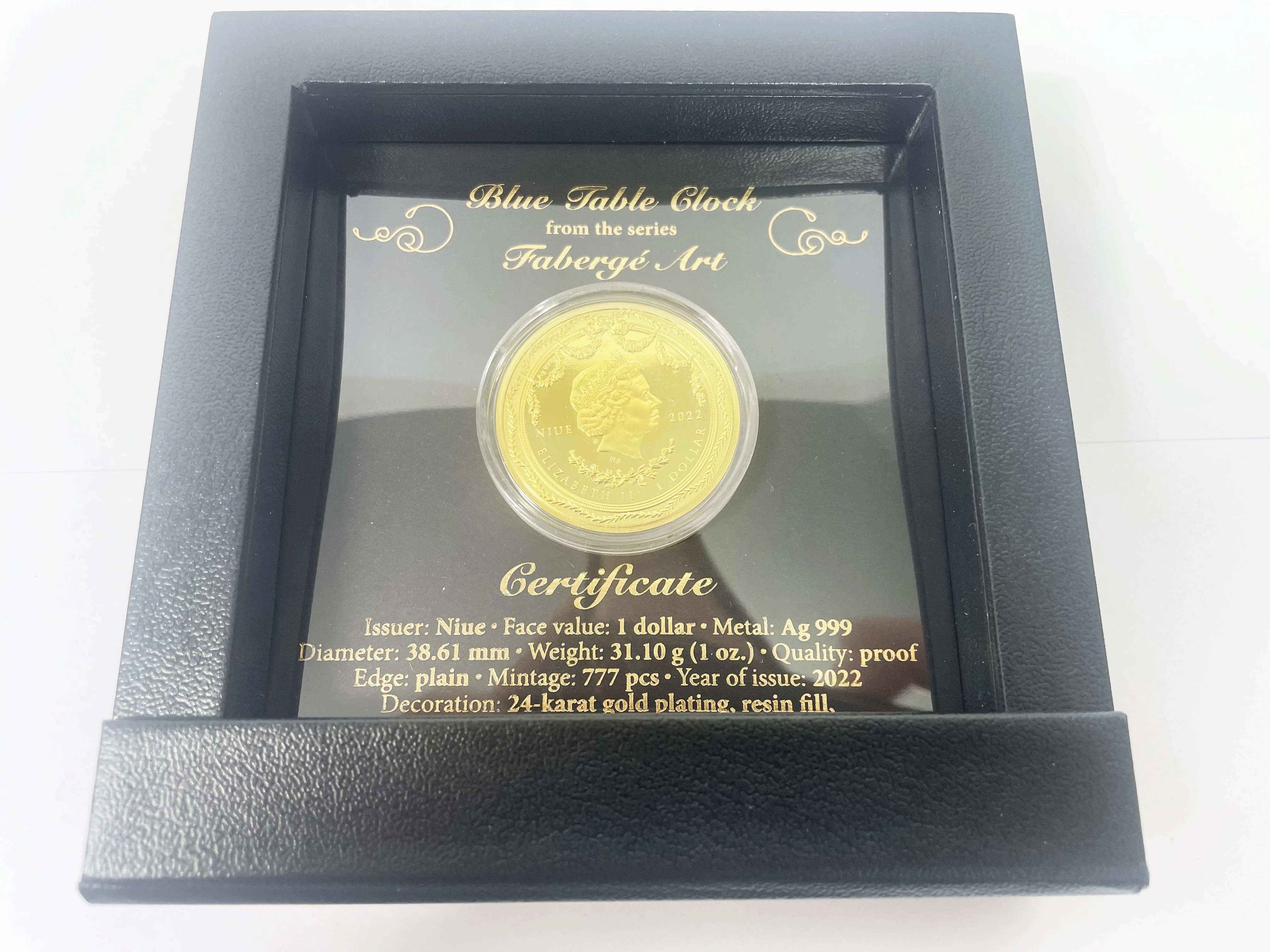 moneta-zegar-blekitny-faberge-1-dolar-niue-2022-rok-2022