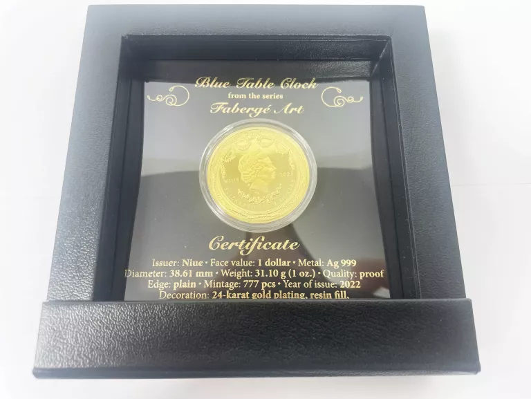 moneta-zegar-blekitny-faberge-1-dolar-niue-2022-rok-2022