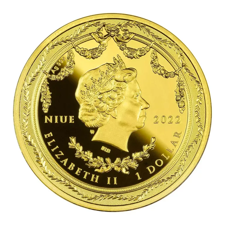 MONETA ZEGAR BŁĘKITNY FABERGÉ, 1 DOLAR NIUE 2022