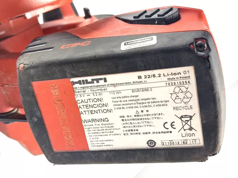 PIŁA TARCZOWA HILTI SCW 22A + AKUMULATOR B22 5.2 Piły tarczowe