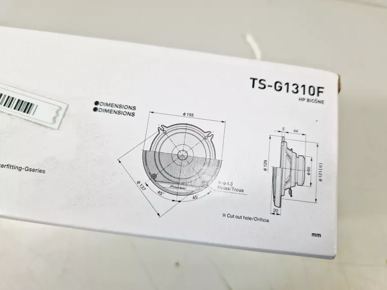 GŁOŚNIKI SAMOCHODOWE PIONEER TS-61310F 2SZT 13CM