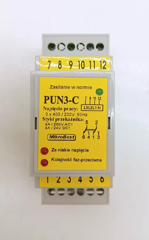 BEZPIECZNIK ZANIKU FAZY PUN-3C