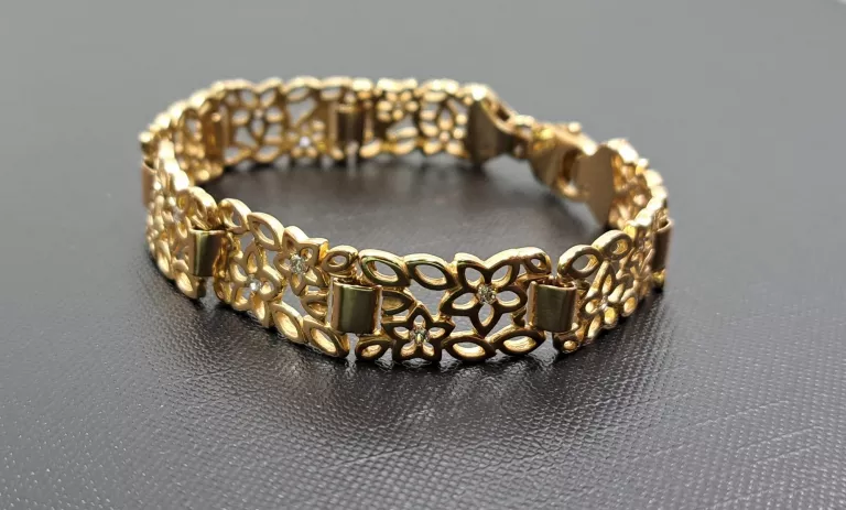 piekna-zlota-bransoletka-kwiaty-585-2193g-motyw-kwiatek