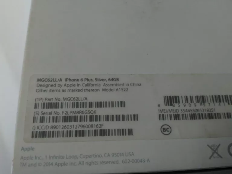 SMARTFON IPHONE 6 PLUS 64GB USZK.