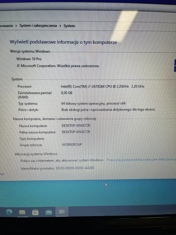 LAPTOP HP PAVILION DV7 I7/ 8GB/ 256 GB SSD/