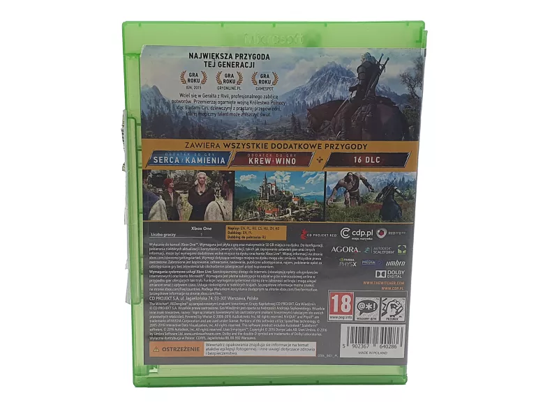 GRA NA XBOX ONE WIEDŹMIN 3: DZIKI GON EDYCJA GOTY