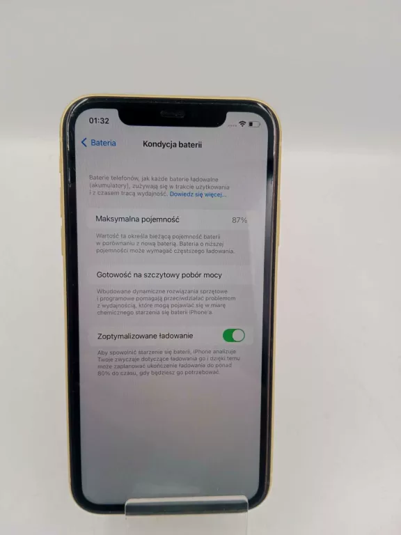 TELEFON APPLE IPHONE 11 4GB/64GB ŻÓŁTY BAT: 87%