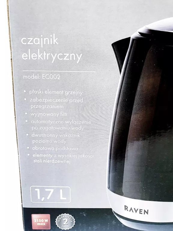 CZAJNIK ELEKTRYCZNY RAVEN 1,7L EC002