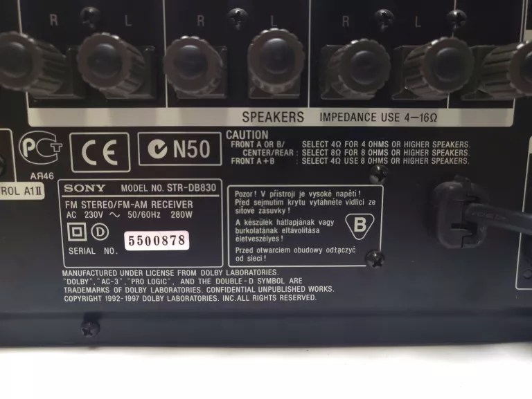 AMPLITUNER SONY STR-DB830 USZKODZONY