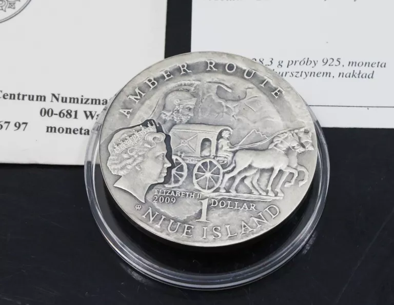 MONETA 1 DOLAR SZLAK BURSZTYNOWY ELBLĄG 2009 R.