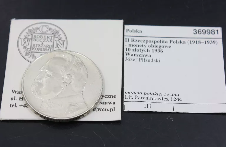 MONETA 10 ZŁOTYCH 1936 JÓZEF PIŁSUDSKI