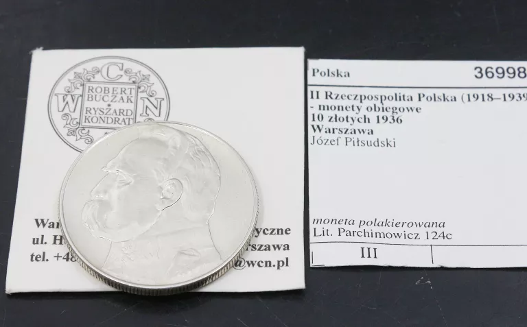 MONETA 10 ZŁOTYCH 1936 JÓZEF PIŁSUDSKI