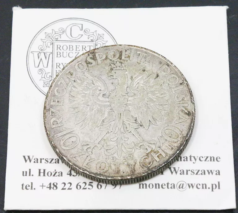 MONETA GŁOWA KOBIETY 1933 10ZŁ